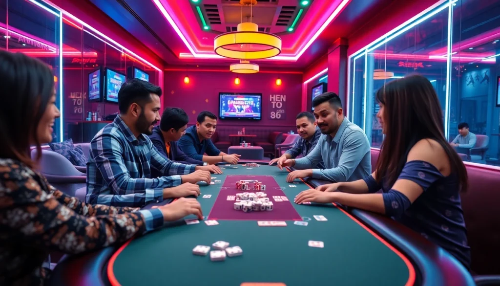 Main scene of players enjoying Daftar Domino88 game with vibrant colors and energetic atmosphere.