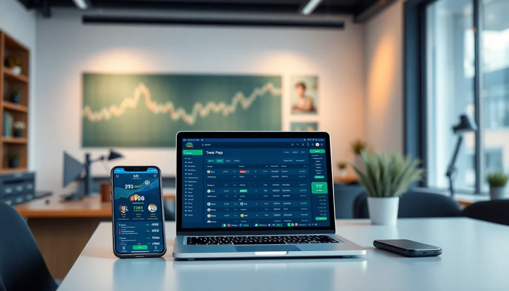 Modern online betting platform interface featuring af88.com on various devices.