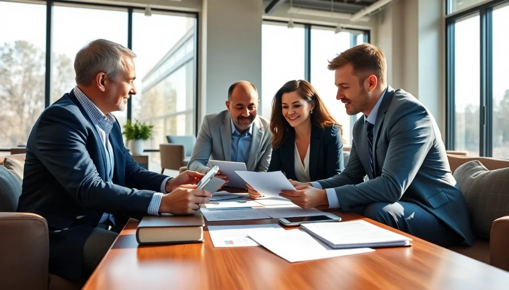 Help clients navigate finances with a knowledgeable financial advisor San Antonio at a modern office.