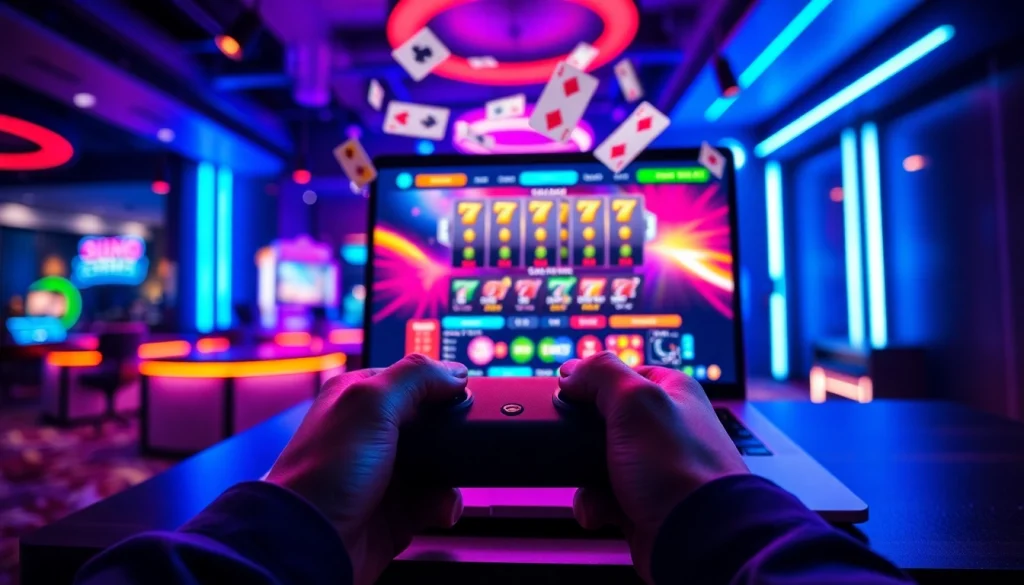 Engage with https://whycazino.com in a vibrant online casino gaming setup featuring colorful elements.