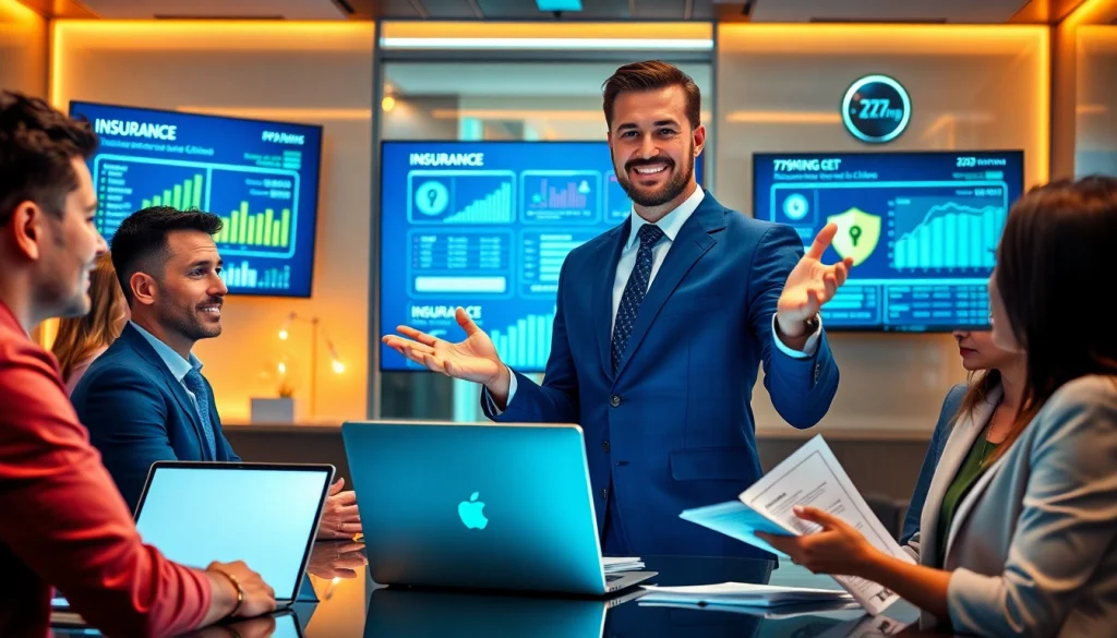 Современная консультационная сессия по страхованию с цифровыми решениями 79king в профессиональном офисе, вызывающая доверие и демонстрирующая инновации на 2025 год