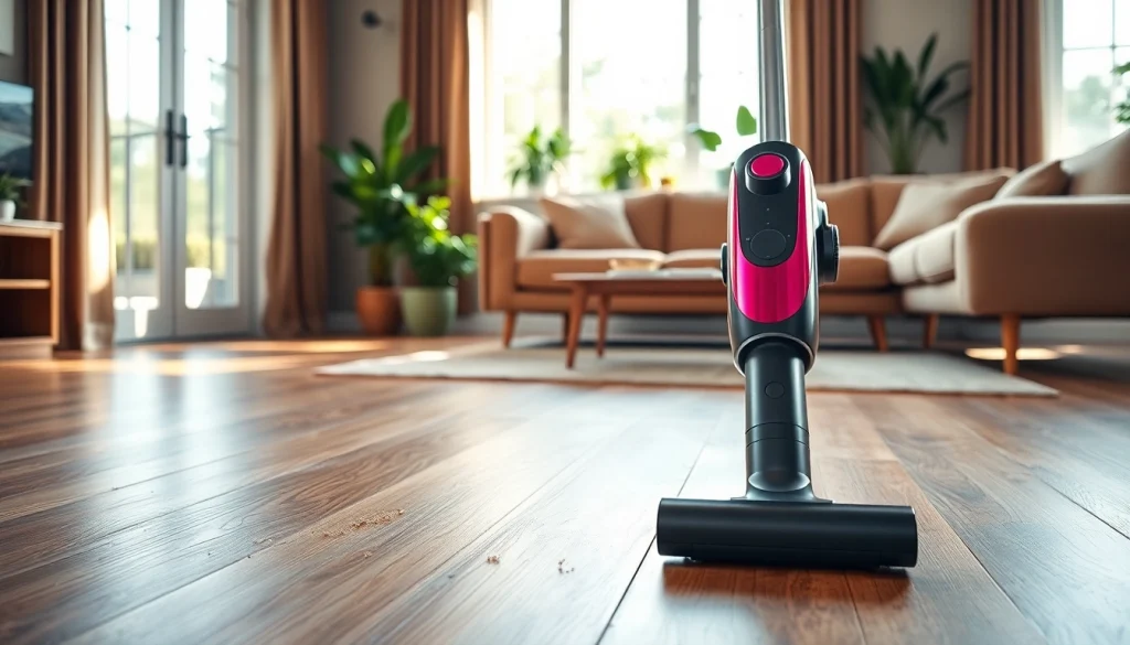 Clean corner featuring the best cordless vacuum on a wooden floor, demonstrating its efficiency.