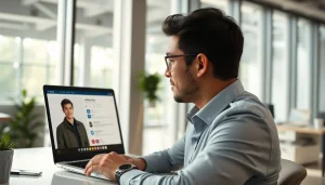 Enhance outreach with LinkedIn Profile Rental showcased by a business professional in a modern setting.