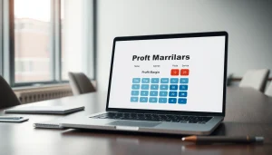 Calculate your profit margin calculator effectively with a modern workspace layout for better project insights.