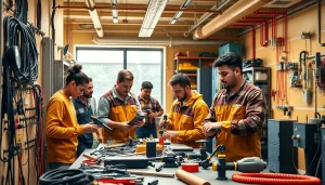 Engaged students learning at trade schools in southern California through hands-on training.