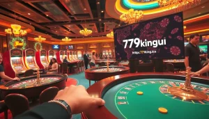 A dynamic casino environment featuring exciting gameplay and online platform https://79king.icu/, showcasing poker and slot machines.