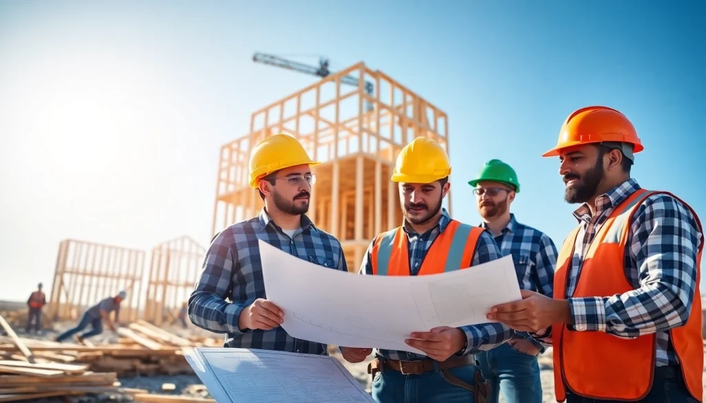 New Jersey General Contractor managing a construction site with workers collaborating.