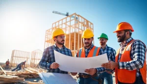 New Jersey General Contractor managing a construction site with workers collaborating.