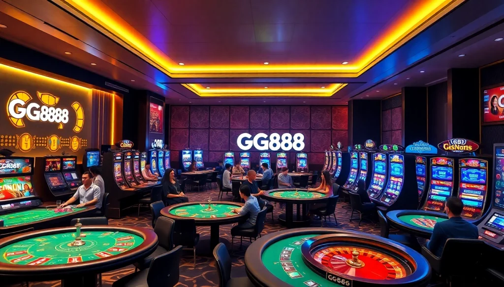 Experience the excitement of GG888 with a vibrant online casino scene featuring diverse players and engaging games.