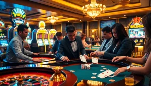 Experience thrilling gameplay at okwin.com with vibrant slot machines and elegant casino tables.