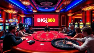Engaged players enjoying various games at BIG88.BAR's luxurious casino scene.