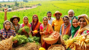 Petani toto merayakan panen dengan penuh semangat dan keragaman di tengah ladang yang subur.