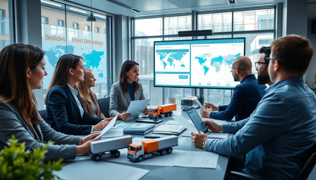 Księgowość dla firmy transportowej w profesjonalnym biurze księgowym prezentującym analizy finansowe i dyskusje na temat finansów.