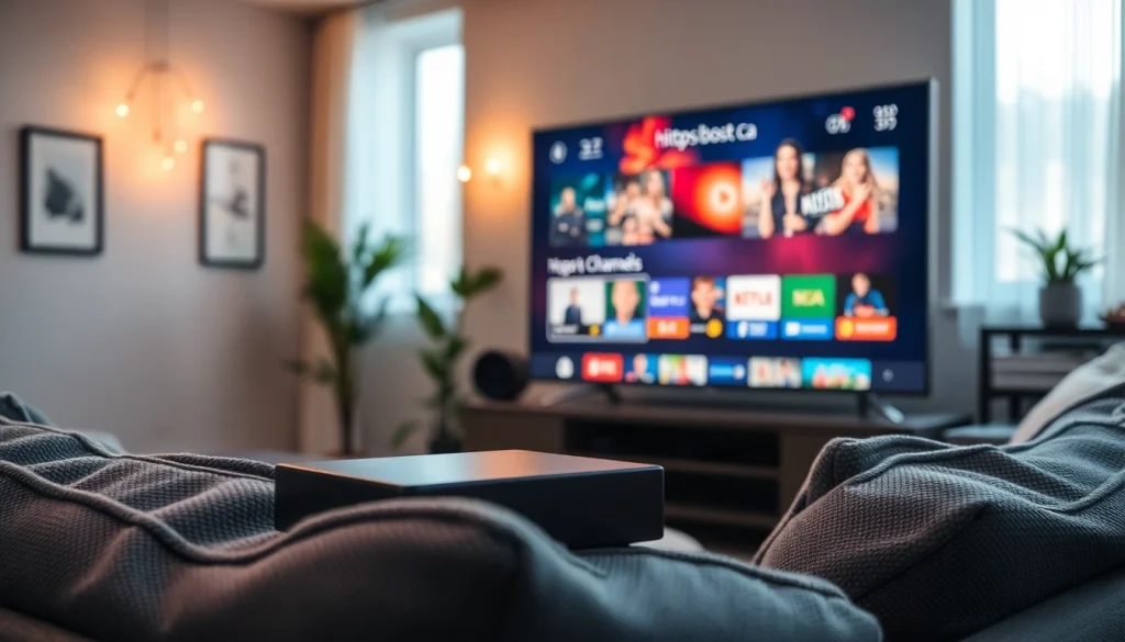 Experience seamless streaming from https://bosstv.ca with a modern setup in a cozy living room.