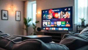 Experience seamless streaming from https://bosstv.ca with a modern setup in a cozy living room.