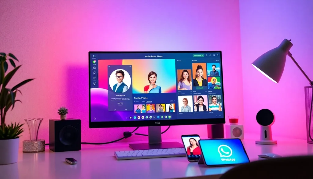 Create an eye-catching whatsapp profile photo with a modern profile picture maker interface.