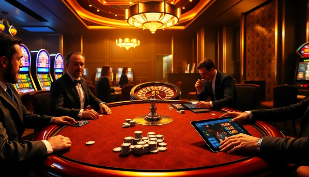 Experience the thrill of đăng nhập qq88 with an immersive casino scene showcasing poker action and vibrant gaming.