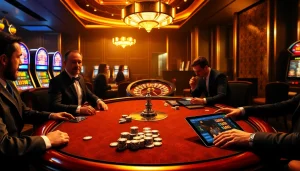 Experience the thrill of đăng nhập qq88 with an immersive casino scene showcasing poker action and vibrant gaming.