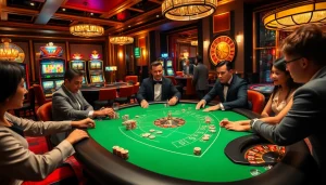 Experience thrilling gameplay at 7m cn with vibrant poker chips and classic casino elements.