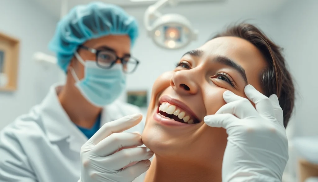 Find a caring orthodontist near by me examining a patient in a professional clinic.