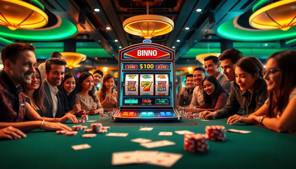 Experience the excitement of online gaming at hoki138 pro with diverse players and vibrant casino elements.