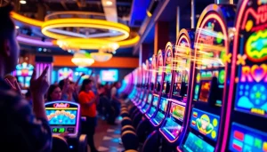 Permainan slot deposit 5000 dengan antarmuka digital yang menarik dan berwarna-warni.