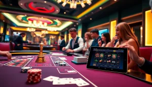 Experience thrilling gameplay at Hi88 with a vibrant casino table filled with chips and cards.