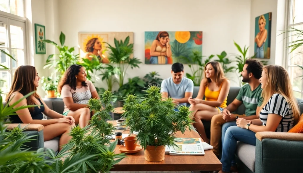 Gather friends in a vibrant cannabis social club setting fosters community and relaxation.