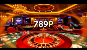 Exciting casino action with players at 789P gaming table, vibrant cards and roulette.