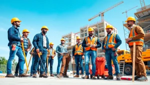 Explore various Careers in construction with professionals collaborating at a vibrant building site.