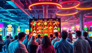 Menggambarkan pengalaman bermain di petanitoto dengan pemain yang bersemangat dan permainan slot yang dinamis.