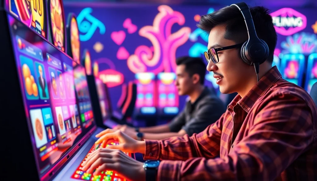 Mengakses petanitoto dengan semangat, seorang gamer terlibat dalam permainan slot online yang menyenangkan.