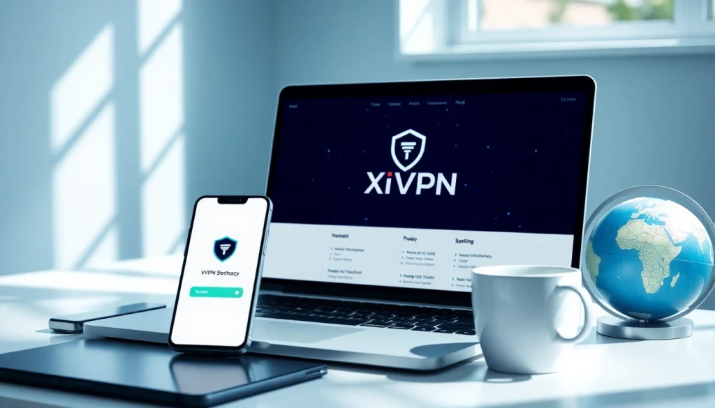 快连VPN interface displayed on a laptop, symbolizing secure global connectivity.