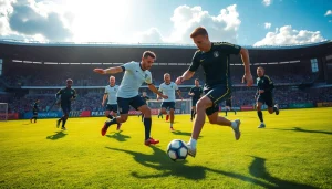 บอลวันนี่ การฝึกซ้อมฟุตบอลที่เข้มข้นของนักกีฬาในสนามหญ้าเขียวขจี