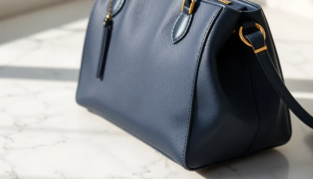 레플리카사이트에서 판매되는 명품 가방의 고급스러운 디테일을 강조한 사진