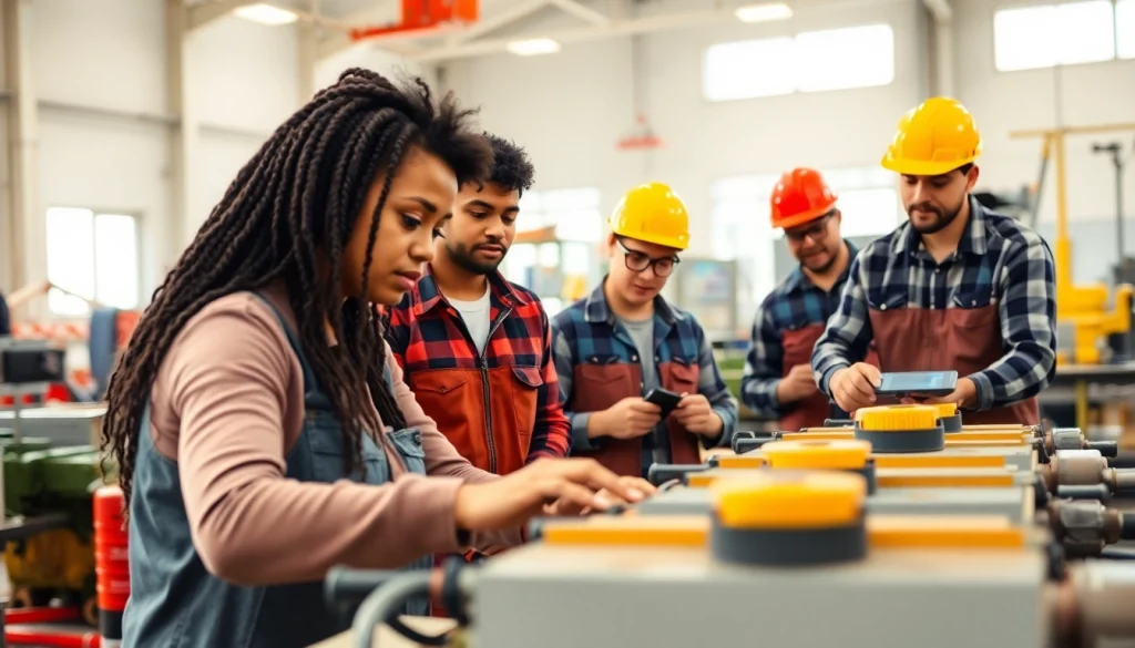 Students learning at construction trade schools in texas with hands-on training and modern equipment.