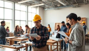 Students engaging in construction education colorado in a modern classroom.