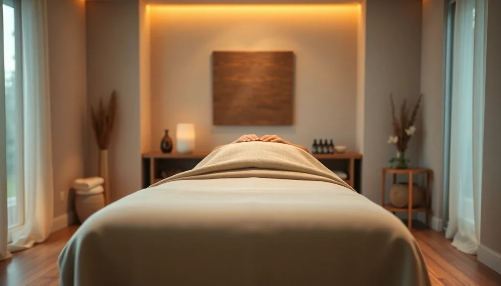 차분한 분위기의 전문 출장마사지 환경과 마사지 치료사.