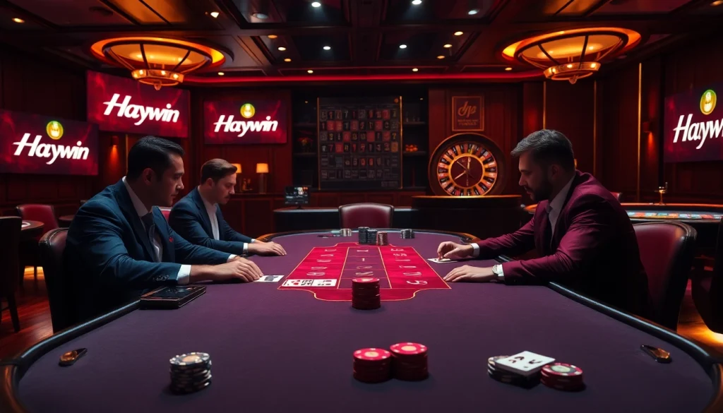 Experience the excitement of gambling at Haywin with a high-stakes poker table.