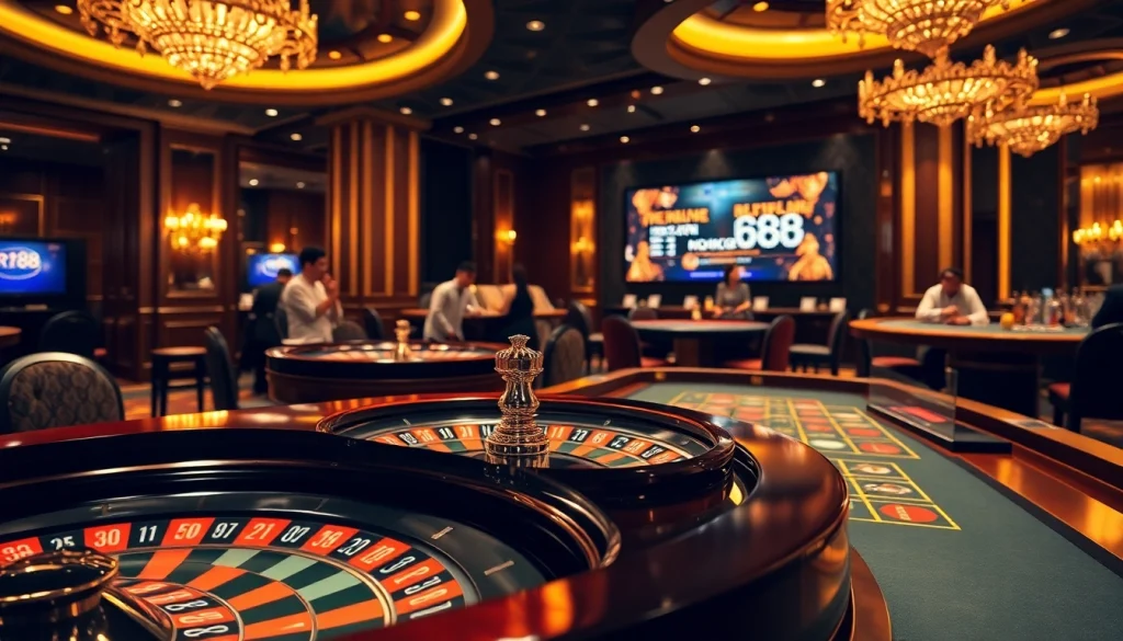 Engaging casino table scene showcasing the exciting rr88 link for online gamblers.