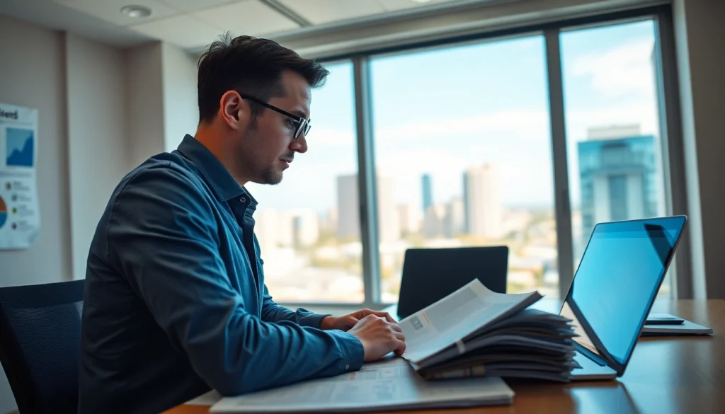 Engaging coverage by Tampa Free Press with a focused journalist at work in a vibrant newsroom.