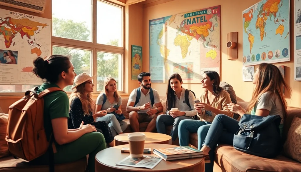 Capture the essence of the lowest rate guaranteed for hostels in a lively and welcoming hostel environment.