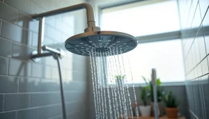 Enhance your bathroom with a sunny shower installation featuring elegant fixtures.