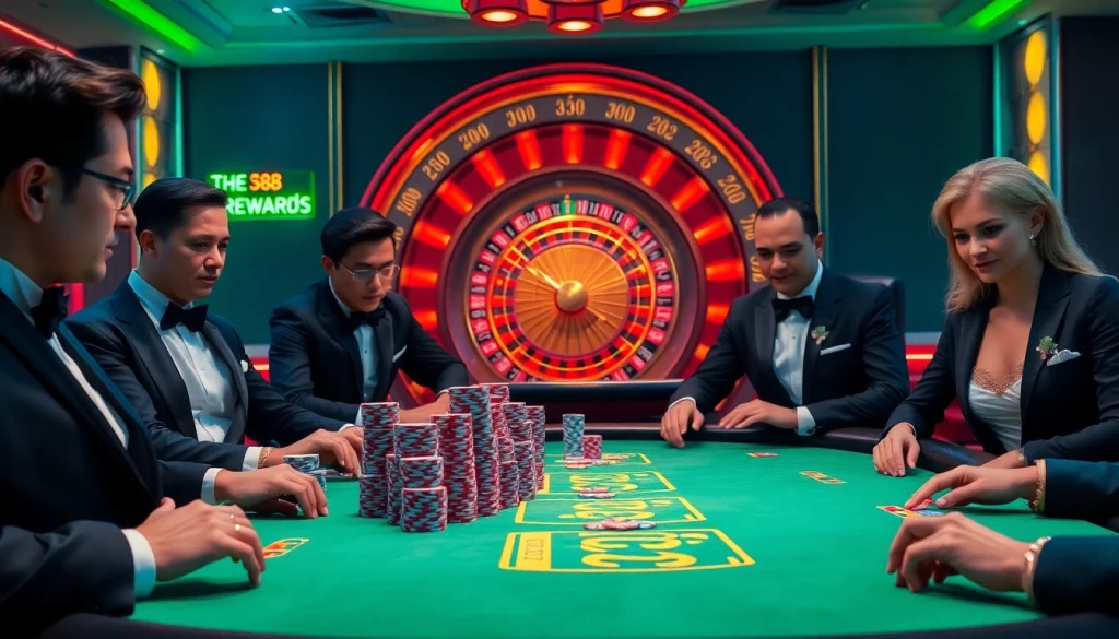 Strategically placing bets at the J88 poker table, showcasing high-stakes excitement.
