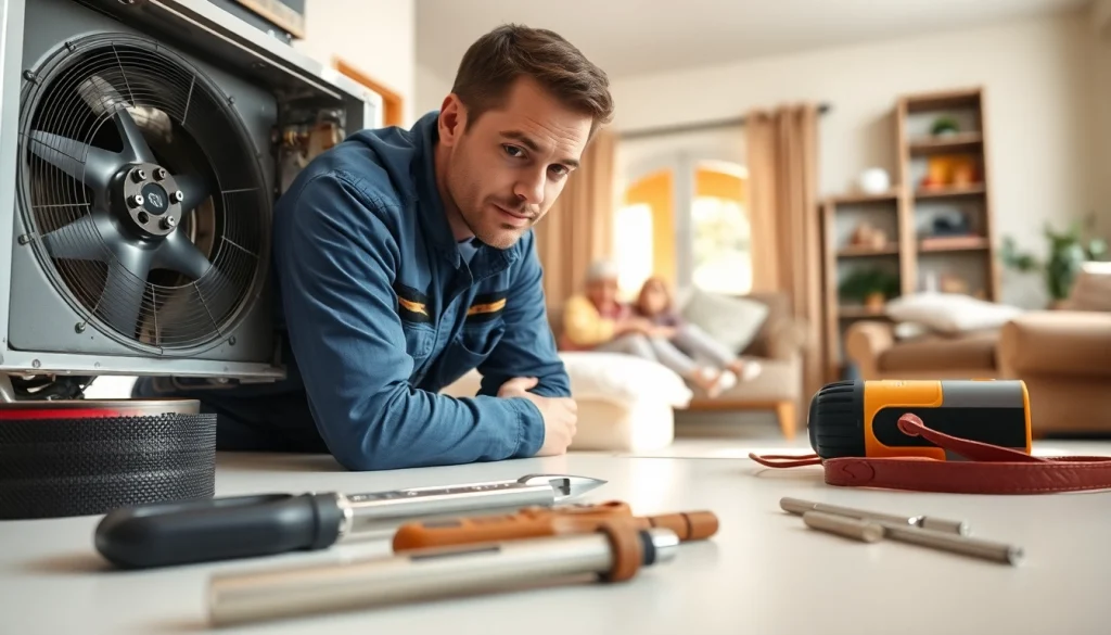 Expert HVAC repair lewisboro service by a technician in a residential setting.