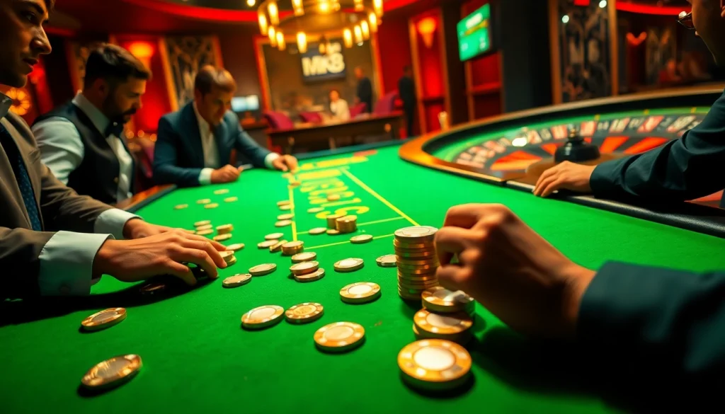 Experience the thrill of MK8 with a captivating scene showcasing high-stakes poker and roulette action.