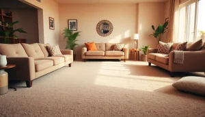 Carpet cleaning near me showcasing a professional service in a cozy living room.