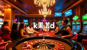 Exciting scene of players engaging in רמי אונליין at a luxurious casino with vibrant poker chips.