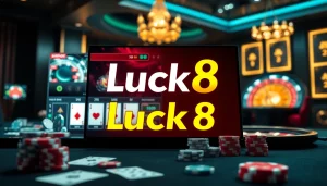 Engage with exciting games on luck8 trang chủ featuring vibrant poker chips and roulette wheels.