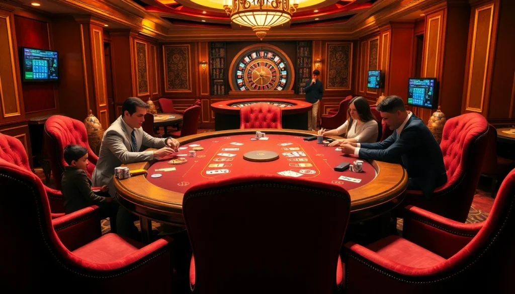 The hidden wiki connects gamblers at a luxurious poker table, showcasing vibrant chips and cards in an elegant casino.